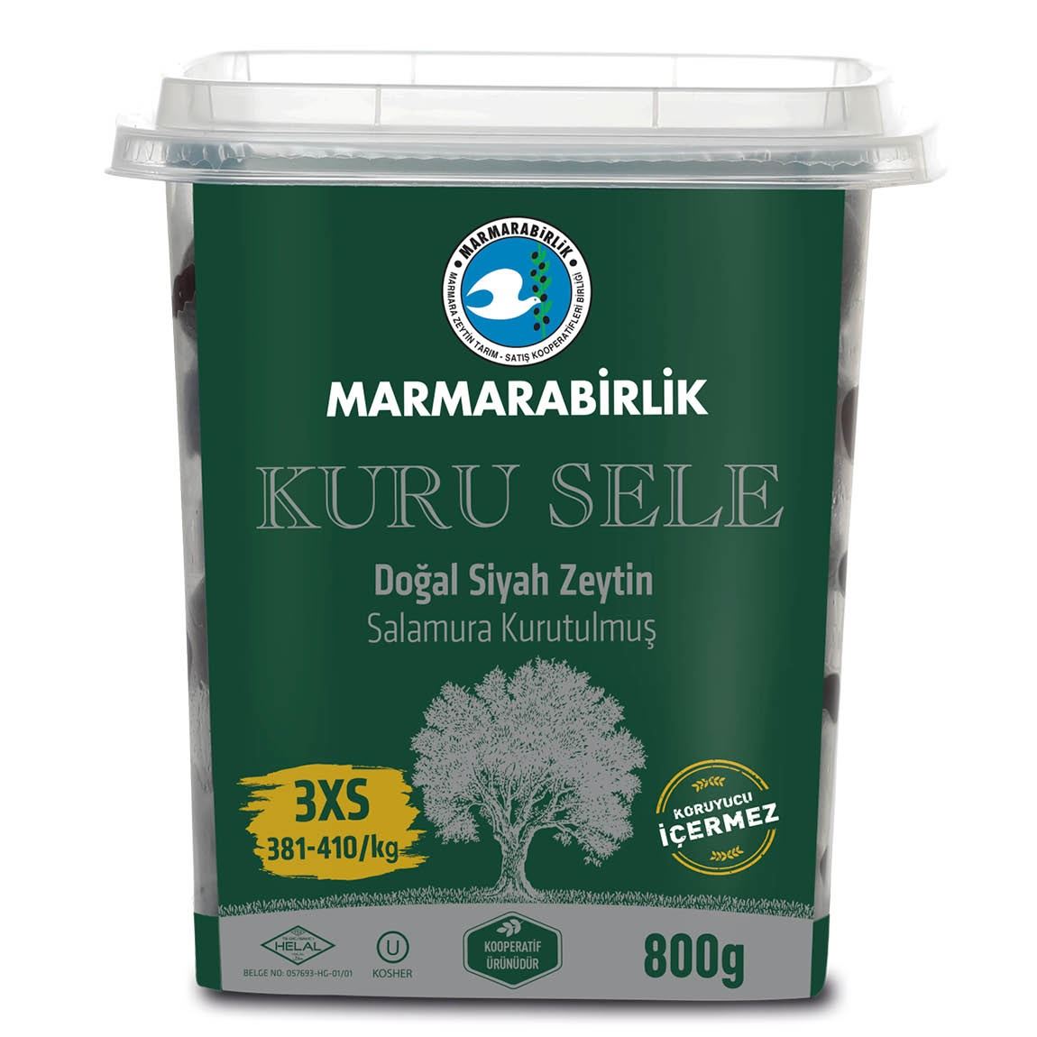 Marmarabirlik Oliven schwarz - Kuru Sele 3XS 800g Marmarabirlik Oliven schwarz - Kuru Sele 3XS 800g
